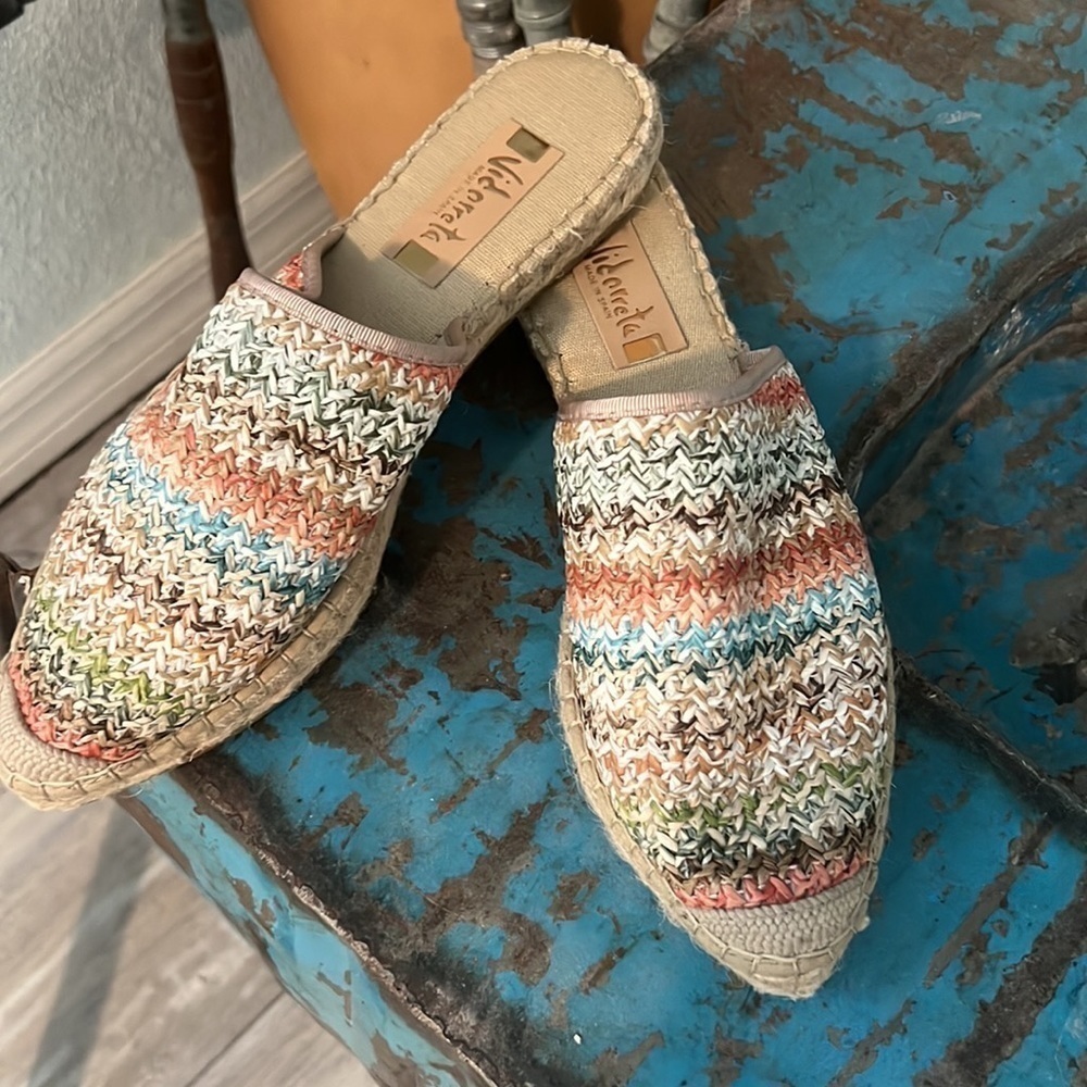 Vidoretta,Handmade In Spain,Woven Espadrille Mules, Excellent Condition,Size 11 - Picture 9 of 11
